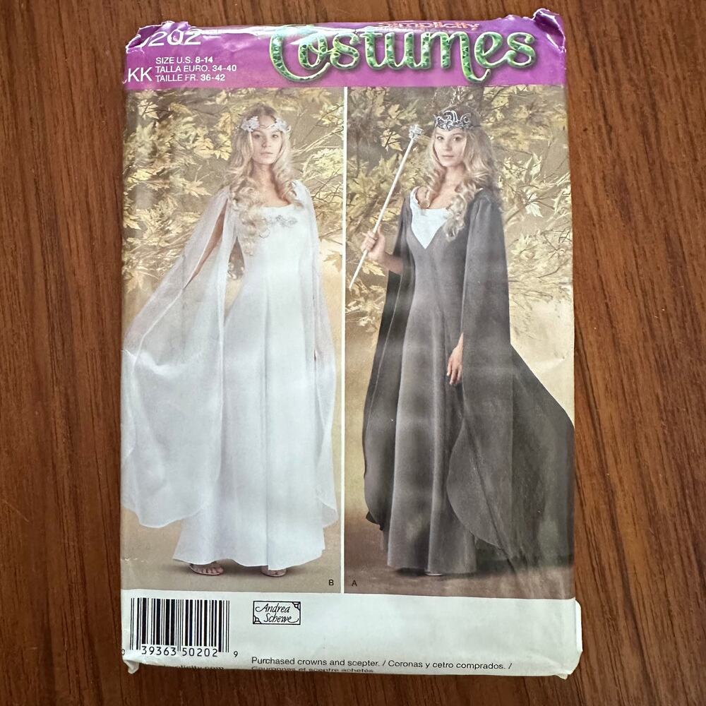UNCUT Simplicity Costumes 0202 Size 8-14 Gown